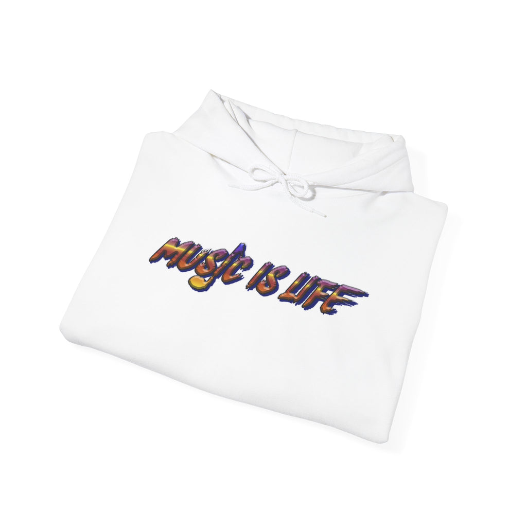 Music Is Life Hoodie — Colorful Watercolor Note Graphic Pullover