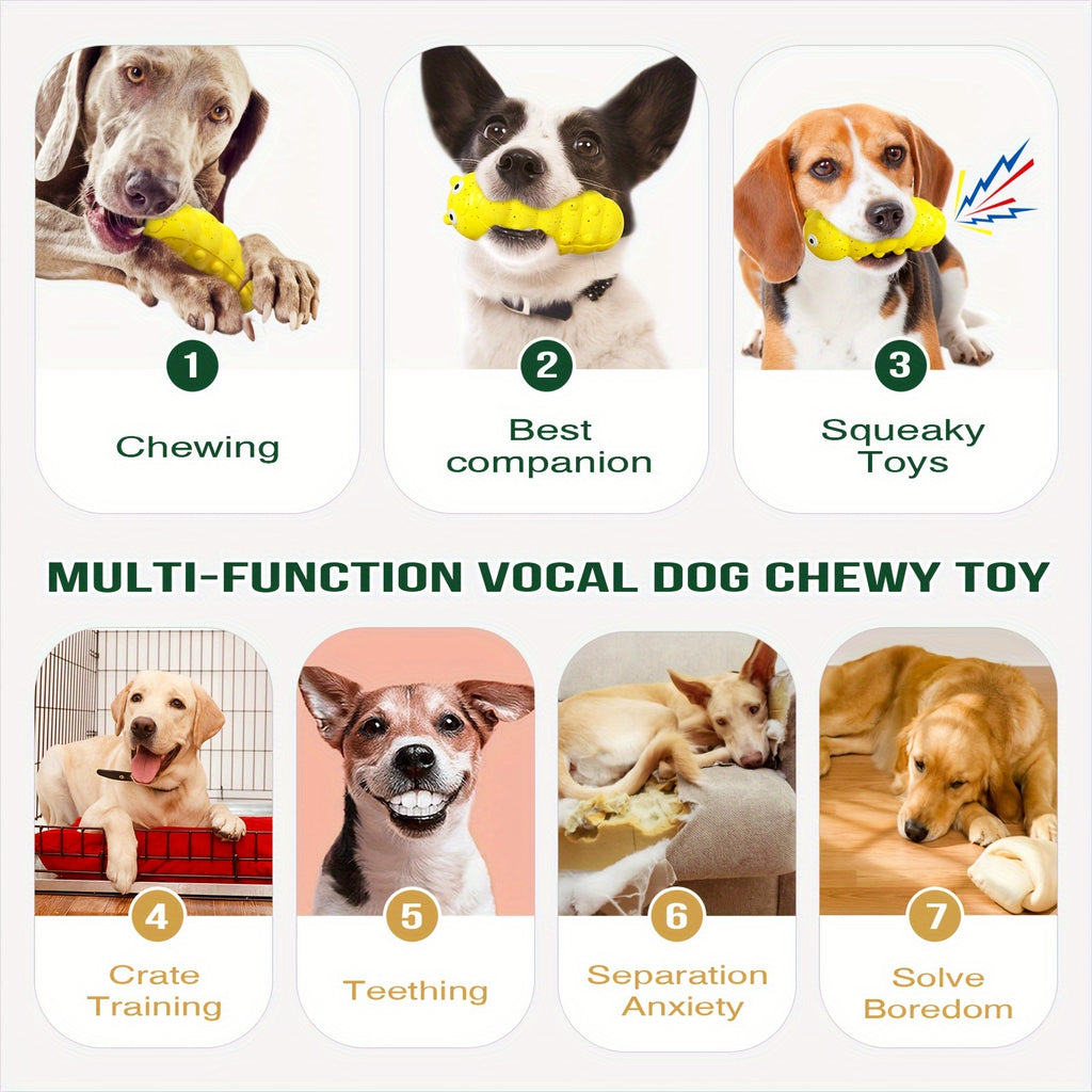 Dog Chew Toys for Aggressive Chewers Tough Enduring Squeaky Interactive Puppy Fun Teeth Toothbrush Doggie Toy for Small Medium Large Dogs Breed Birthday Gift