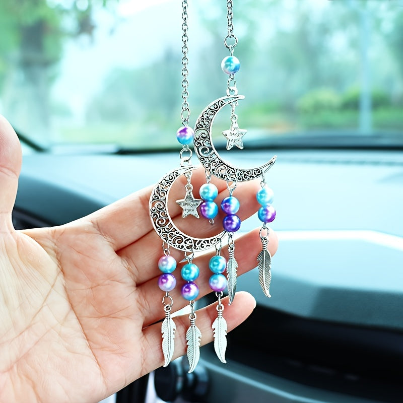 Beautiful Dreamcatcher Car Rear-view Mirror Pendant - Colorful Bead Wind Chime Ornaments