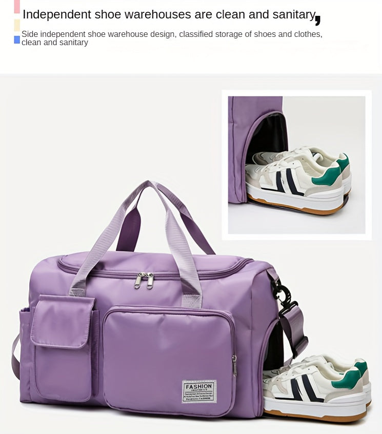 wukds Large Capacity Travel Gym Bag with Shoe Compartment & Dry-Wet Separation -
