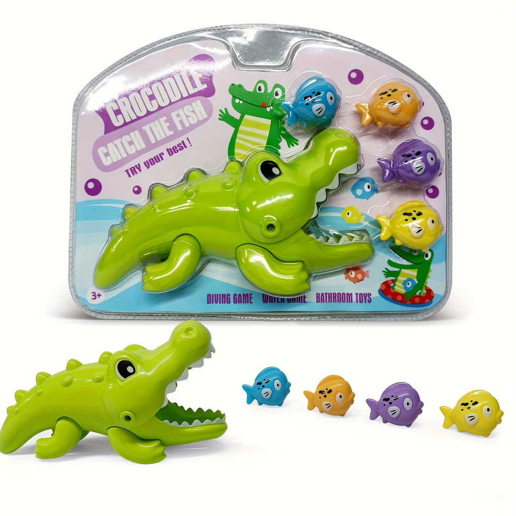 S Water Toys, Creative Educational Novelty Big Crocodile Eating Small Fish Bathroom Bath Toys, Gifts for Over 18 Months Old, Random Colors