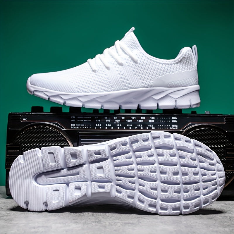 Womens Super-Breathable Flying Woven Sneakers - Stylish Casual Running Shoes with Lightweight Cushioning - Durable One-Color Charm for Sports & Everyday Wear