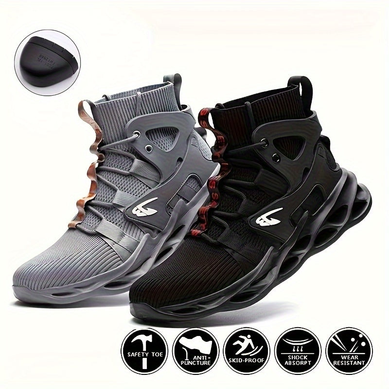 PLUS SIZE Men's Lightweight Safety Resistant Work Boots, Casual Comfortable Blade Boots