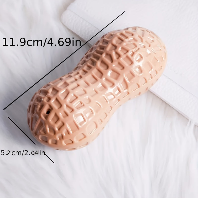Durable Vinyl Chew Toys for Dogs - All Breed Sizes, Teeth Cleaning & Gum Soothing, Training & Play Peanut Patterned Dog Toy Set
