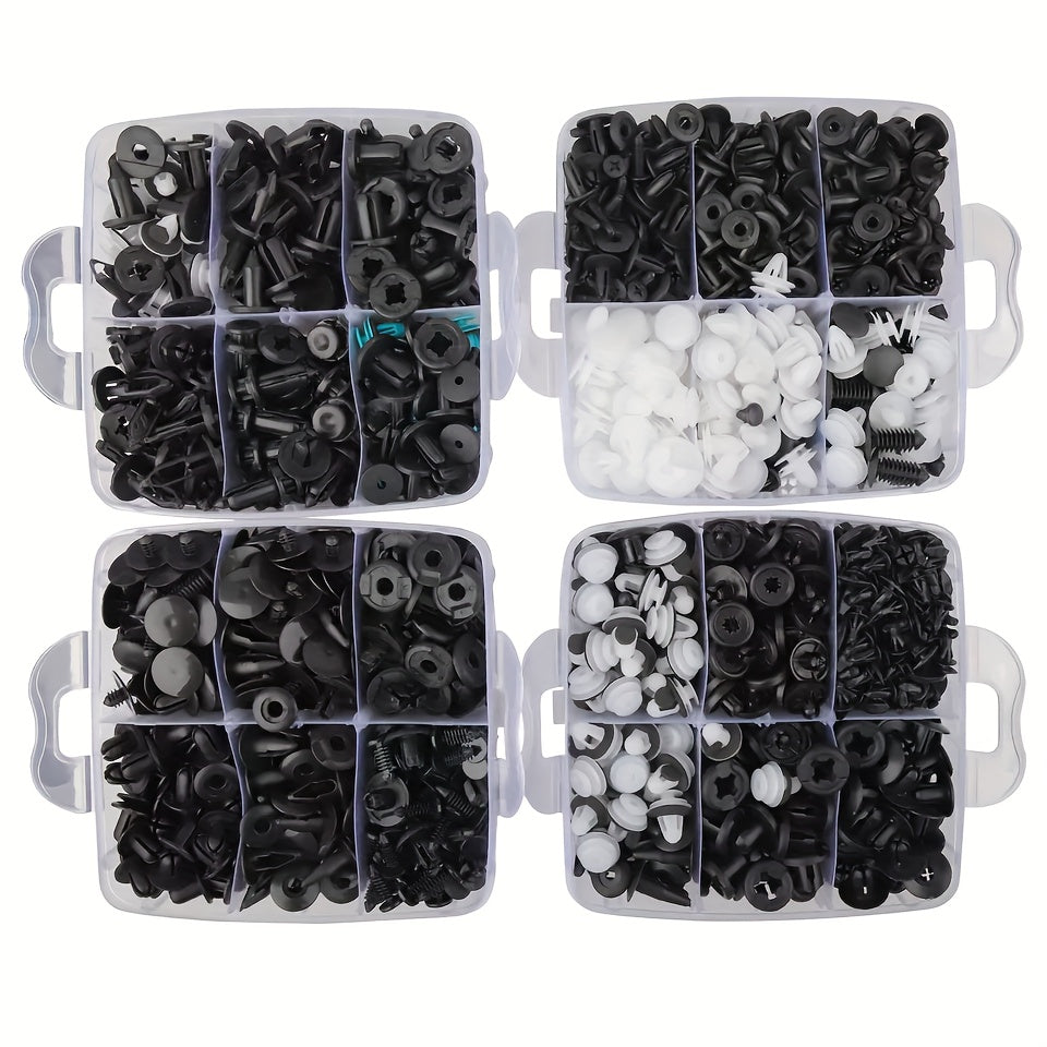 1115-Piece Auto Fastener Kit With Snap Pins, Rivets & Tools - Durable Plastic Car Body, Bumper & Door Trim Retainer Set Car Fastener Clips Automotive Fasteners