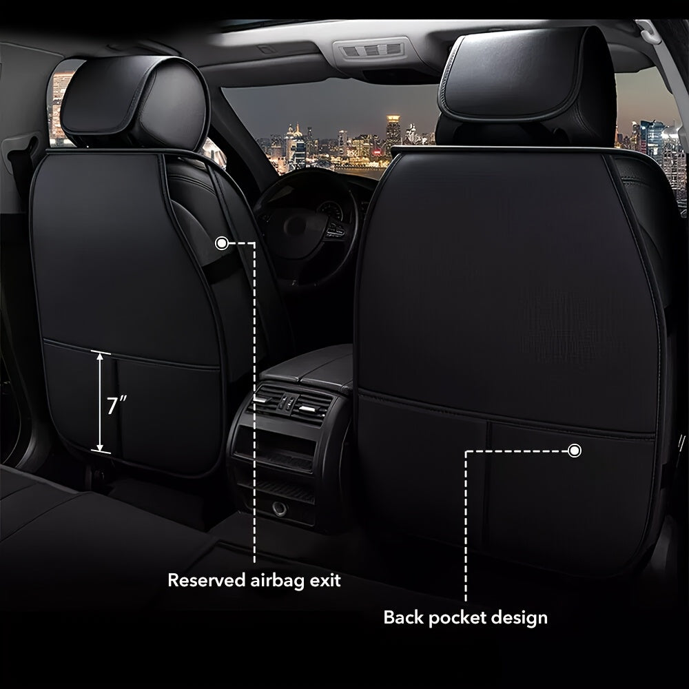 5-Seat Full Set PU Leather Car Seat Covers - Premium Comfort, Full Surround Protection