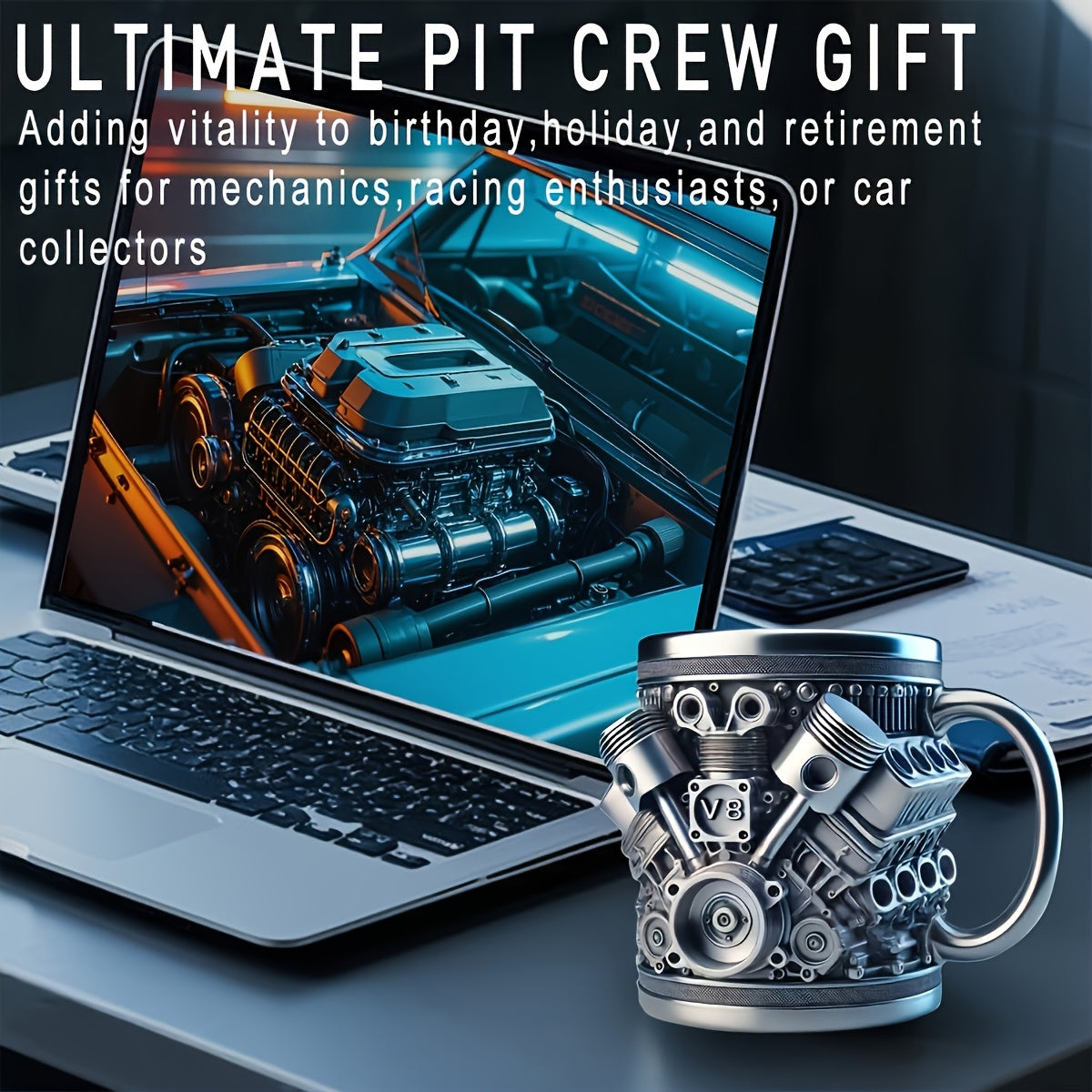 [Unique Engine Mug] Heavy-Duty V6 or V8 Engine Beer & Coffee Mug