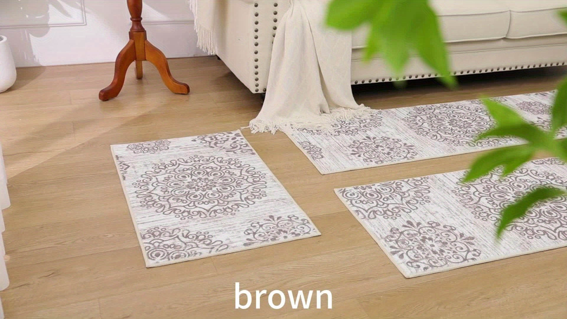 Farmhouse Kitchen Rugs Sets Of 3 Non Slip Washable Boho Kitchen Rugs And Mats for Floor Kitchen Runner Mat Floor Mat for Kitchen, Laundry, Hallways