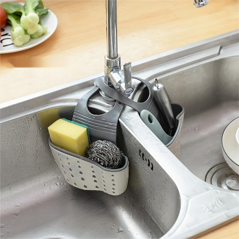 1 Pc Multifunctional Sink Sponge Rack With Adjustable Shoulder Strap