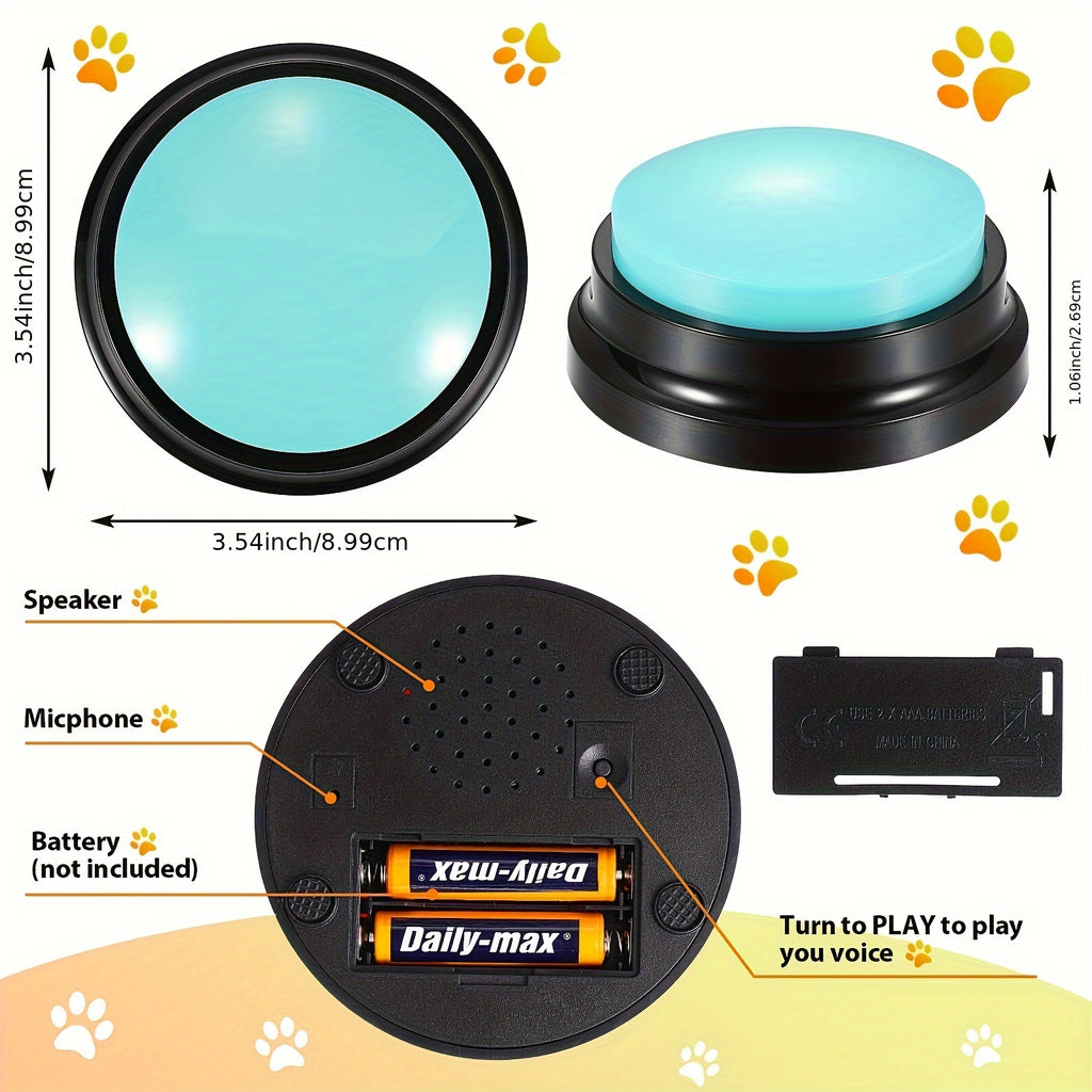 [Recordable Pet] Interactive Dog Talking Buttons | 6pcs | Battery-Powered | Recordable Pet Communication Toys | Portable & Cute