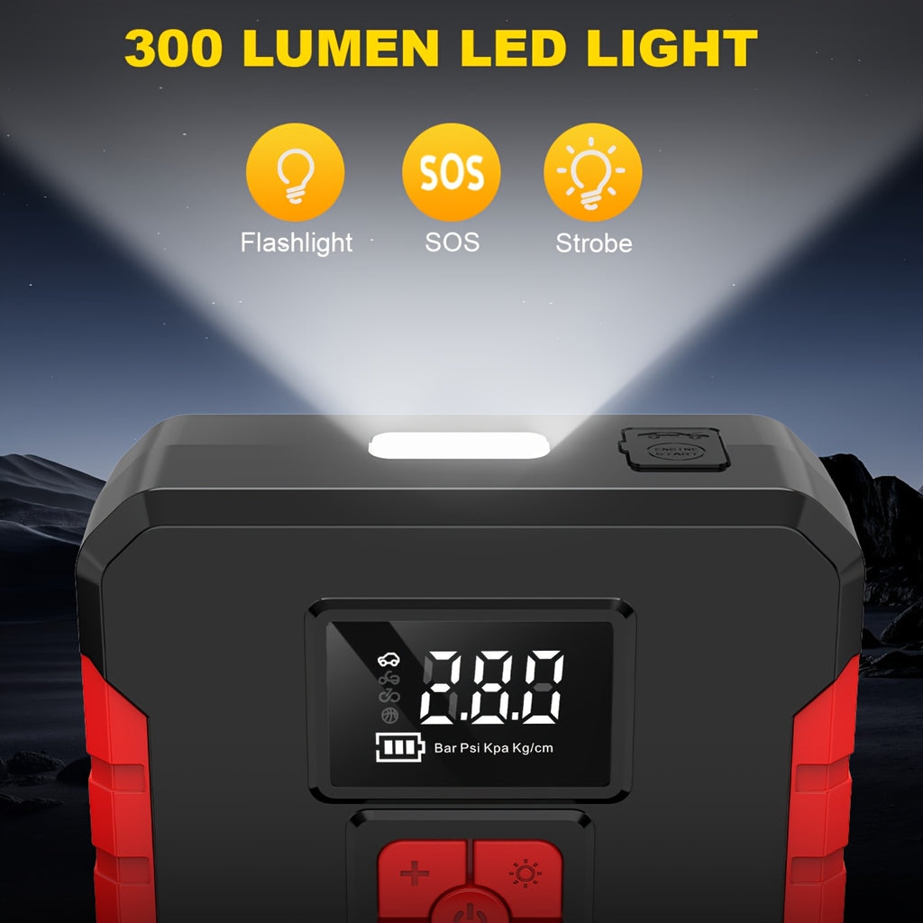SHARMEAL 4500A Peak Automotive Jump Starter & 150PSI Tire Inflator, Air Compressor Car Jump Starter,