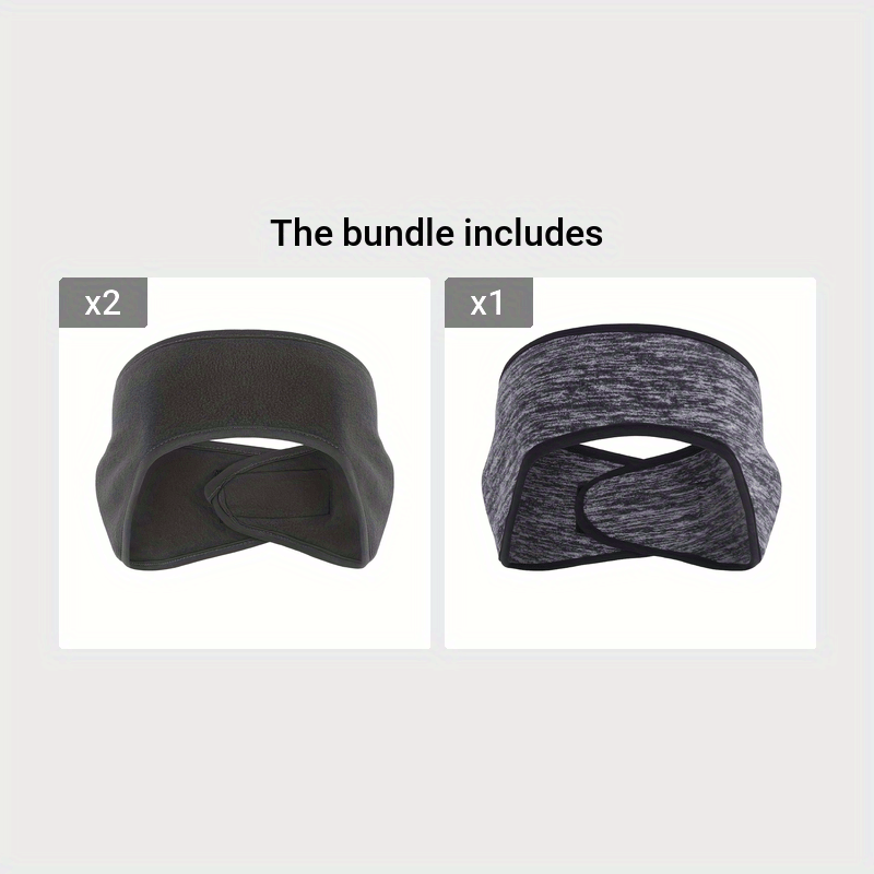 Winter Fleece Headband, Sport Earmuffs, Windproof Stretchy Ear Covers,