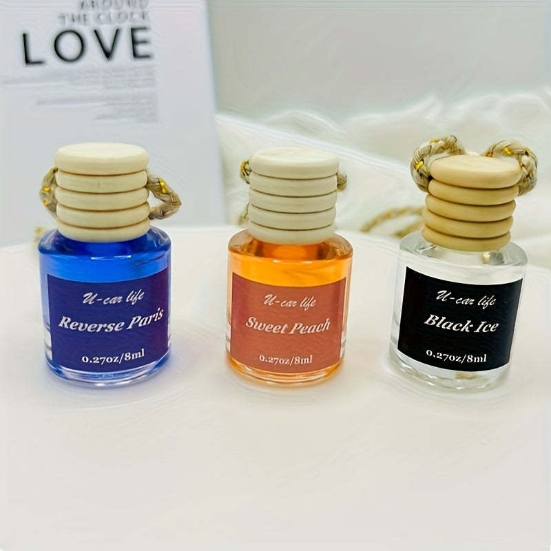 1PC Car Air Fragrance Oil Diffuser, Car Air Freshener, Car Oil Air Freshener, Car Oil Diffuser, Wood Automotive Air Fresheners, Long Lasting Car Air Freshener 8ml