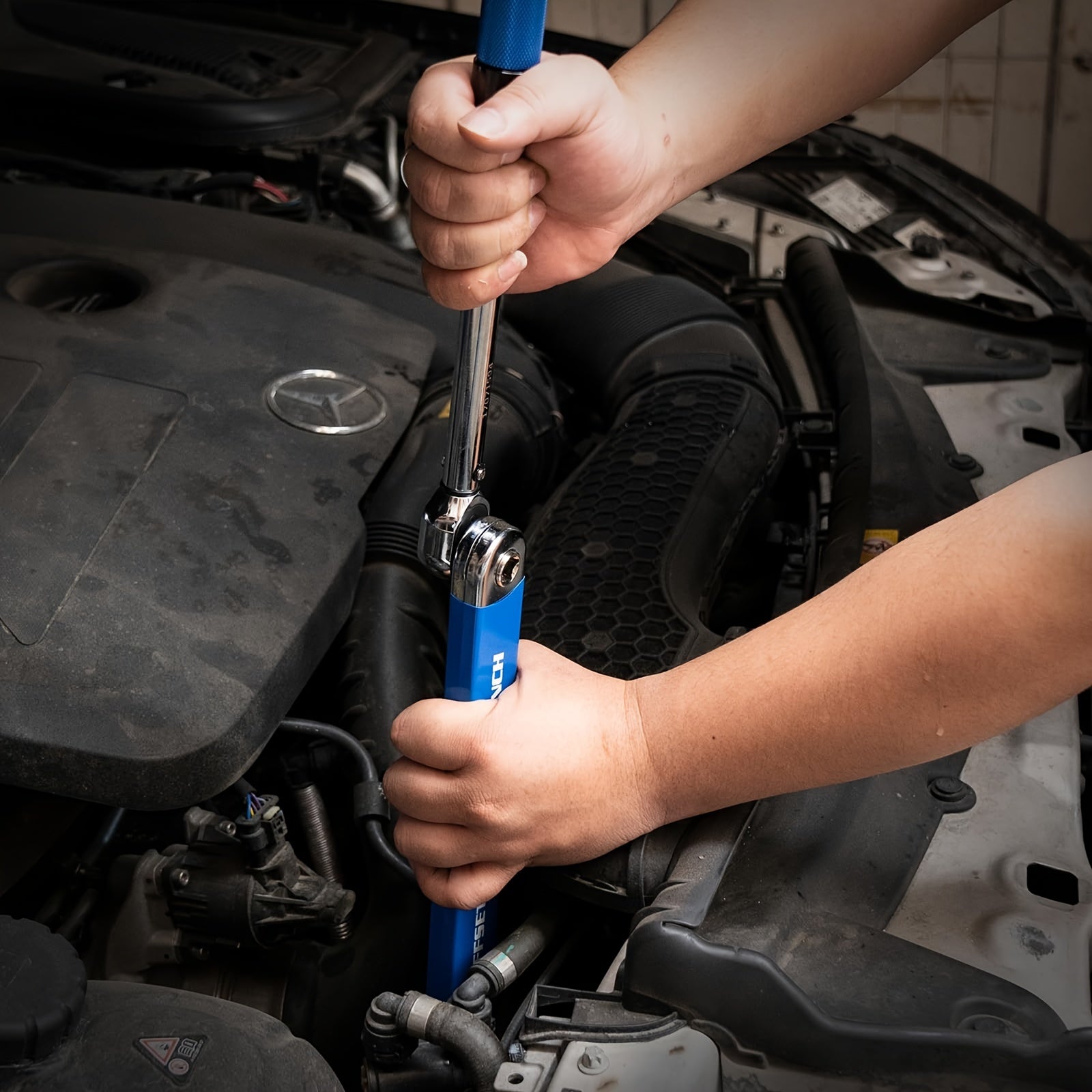 Heavy-Duty 15-Inch -Ready Offset Extension Wrench Set with 4 Adapters (1/4"/3/8"/1/2"/3/8" Drive)