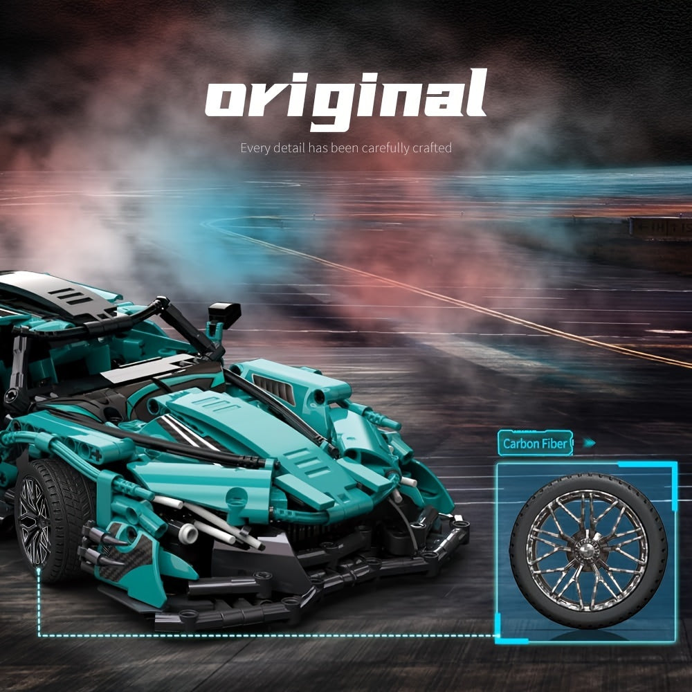 Sports Car Building Blocks Toys Adults Kits, Adults Challenging Racing Car Building Blocks Kit, 1:14 1391 Pieces Car Model Building Set DIY Toys