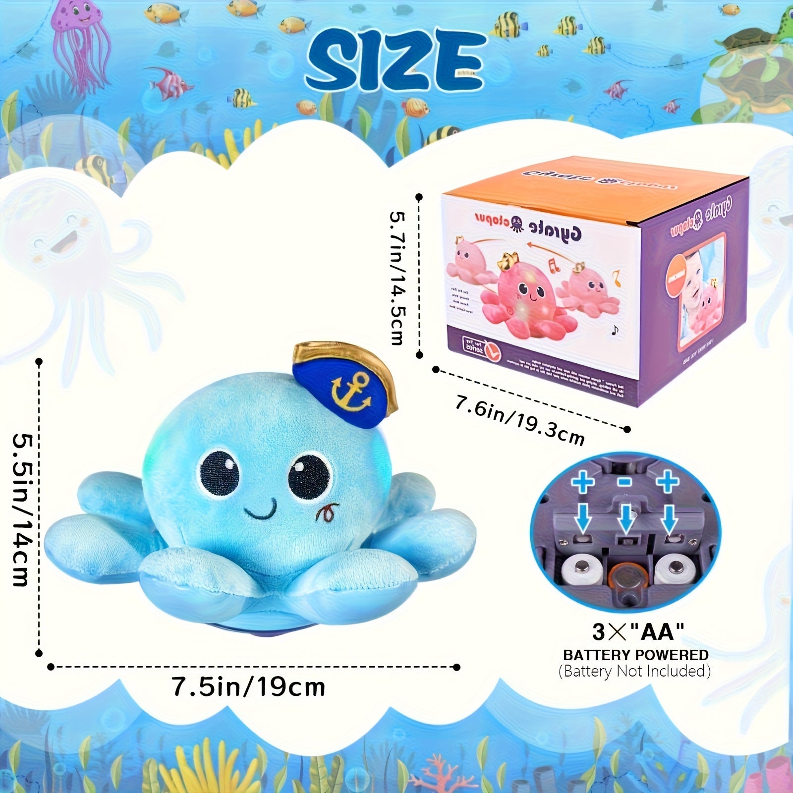 Baby Infant Crawling Walking Toys, Tummy Time Plush Octopus Toy Gifts 3 4 5 6 7 8 11 12 Babies Walker Boy Girl 3-6 6-12 Learning 9-12 12-18 Toddler 36 Months Old Music Development Birthday Gift