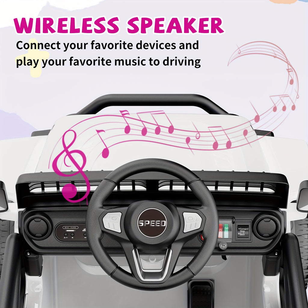 Kids Electric Ride On Truck Car, 12V Electric Ride On Toys, Spring Suspension, Music