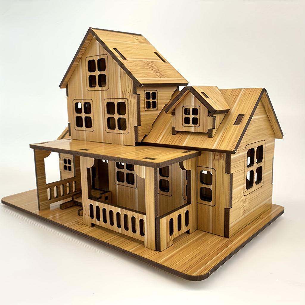 Wooden Puzzle House Model Kits - Educational DIY Toys for Kids and Adults - Laser Cut, Tool-Free Assembly, Creative Learning, Brain Development, and Fun Gifts