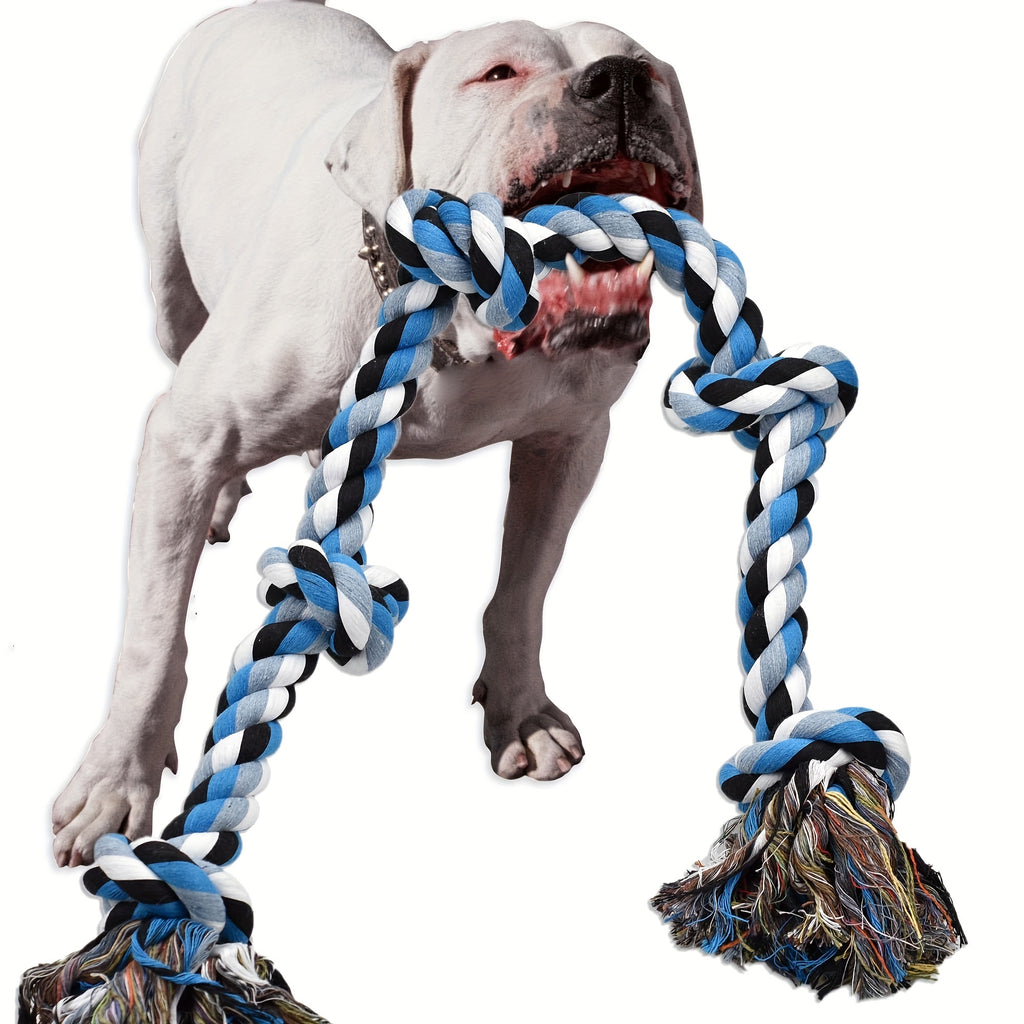Durable Polyester Dog Rope Toys, Tough Chewable Tug Rope, for Aggressive Chewing, Teeth Cleaning, Tether Ball for Large Breeds, Heavy-Duty Play and Exercise