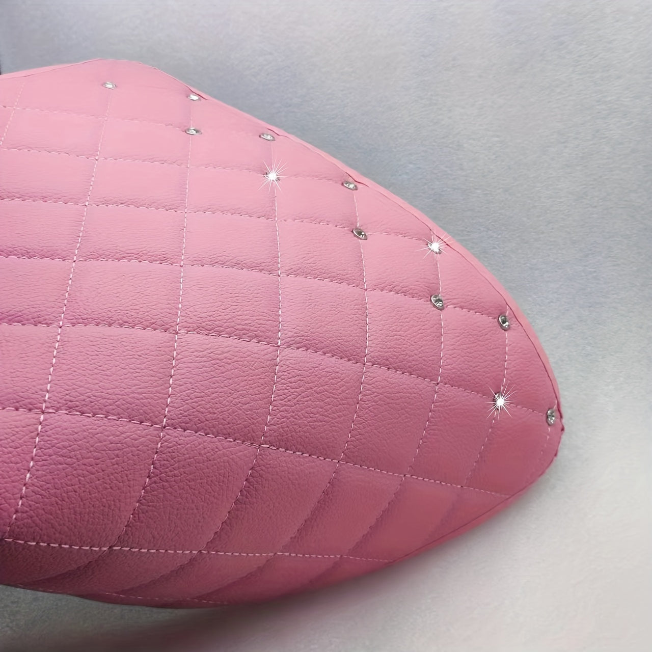 Shining Rhinestones Carpet, Bling Crystal Diamond Sparkly Glitter Car Floor Mat, pu Leather  Heel Pad Automotive Universal Fit for SUV Sedan Van, 4pcs for Girl Pink Cute Women