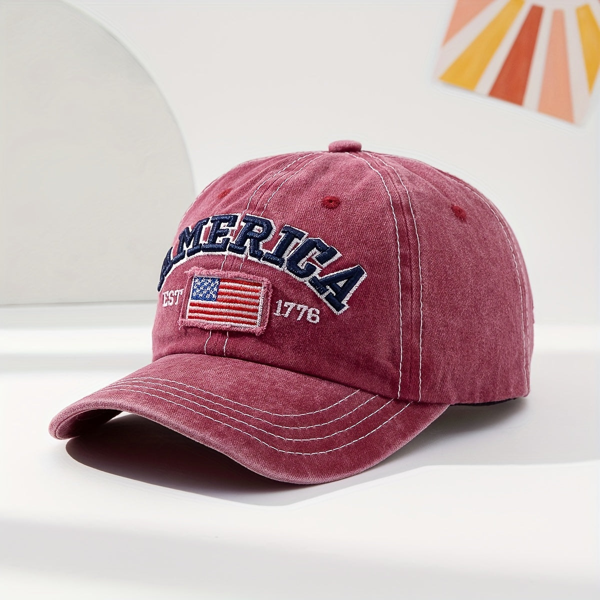 Europe And The United States Style Embroidered National Flag Lettered Baseball Cap Fashionable Casual Sun Hat