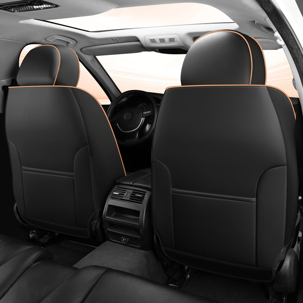 Red Rain PU Leather Car Seat Cover Breathable Universal Car Seat Covers For Front And Rear Seats 13pcs Automotive Seat Cushion Cover Fit Car Truck SUV Van