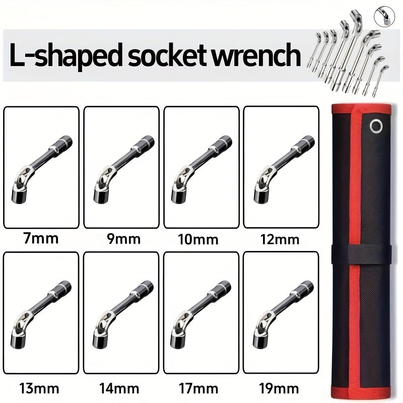 8pcs L-Shaped Socket Wrench Set, Metric 6-19mm L-Shaped Hex Key