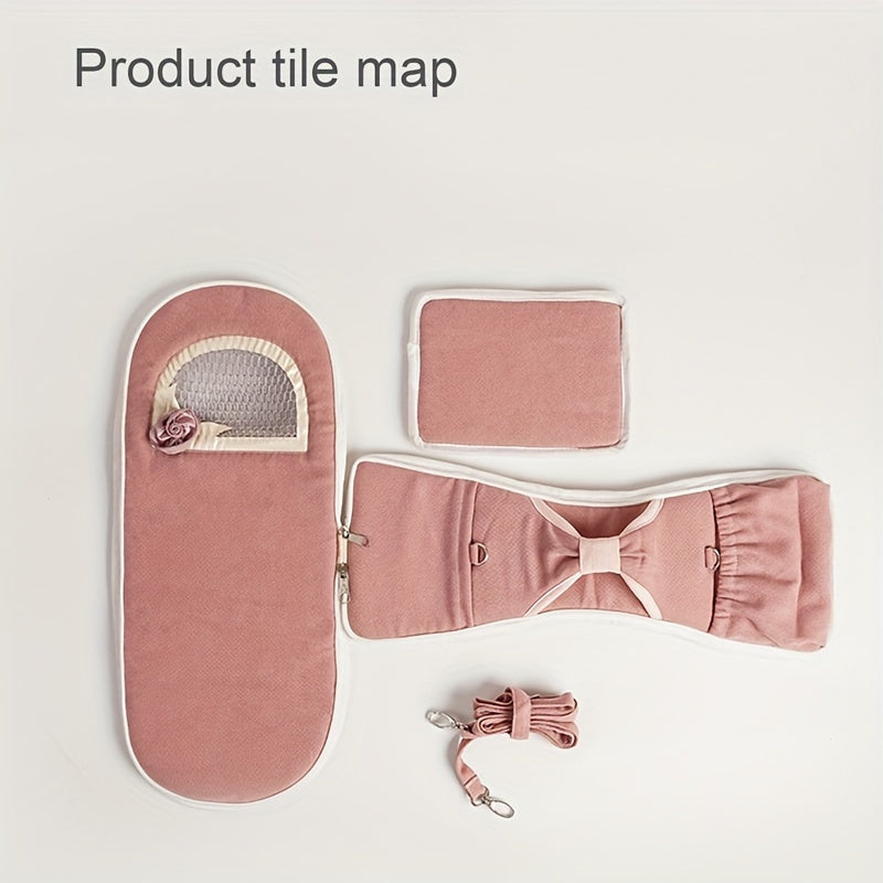 Portable Pet Backpack - Breathable Cotton Guinea Hamster Travel Carrier With Zipper Closure, Side Pockets For Snacks And Toys, Perfect For Outdoor Adventures