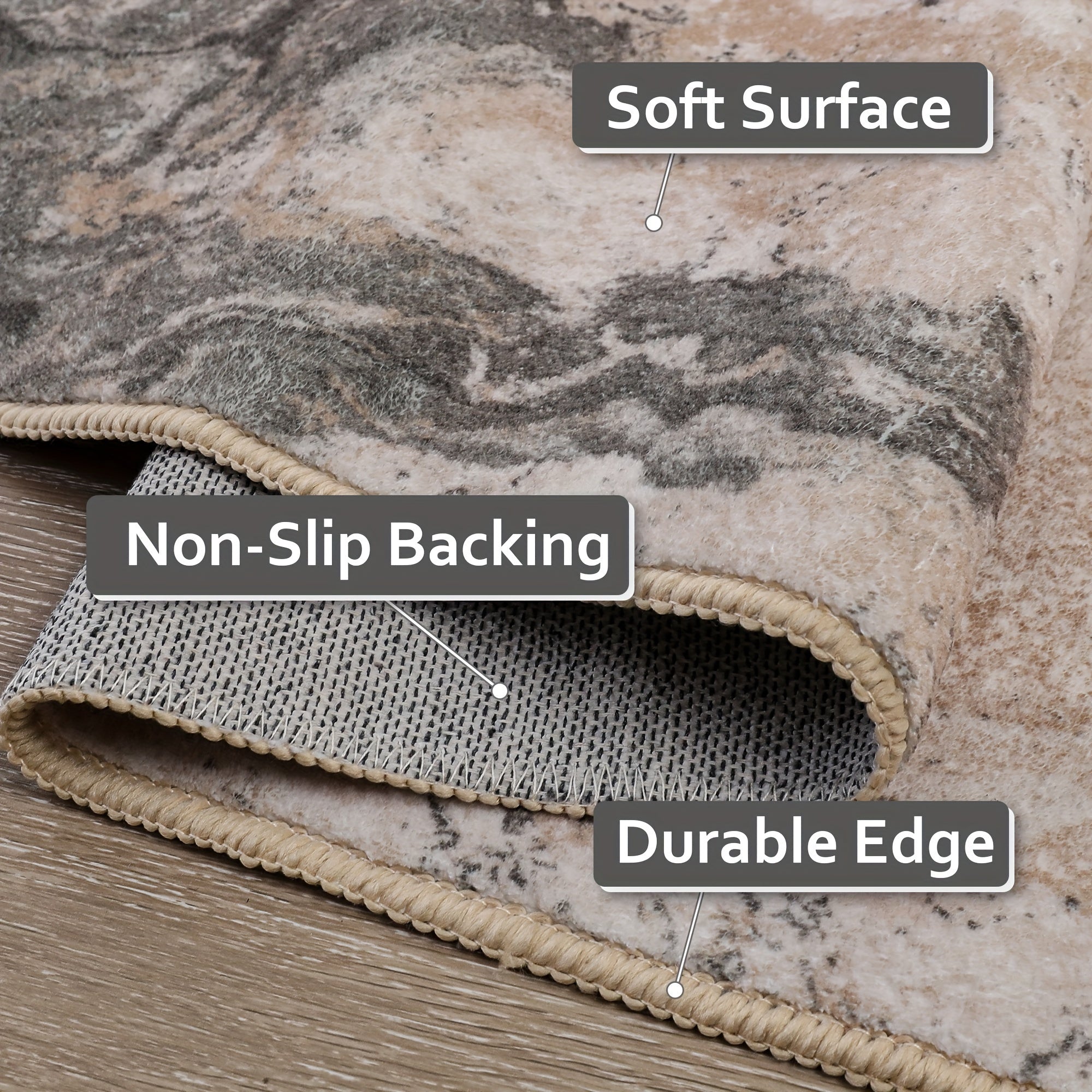 Area Rugs for Bedroom Abstract Machine Washable Vintage Rugs Distressed Modern Print Throw Rug for Living Room Aesthetic, Non Slip Carpet with Gripper