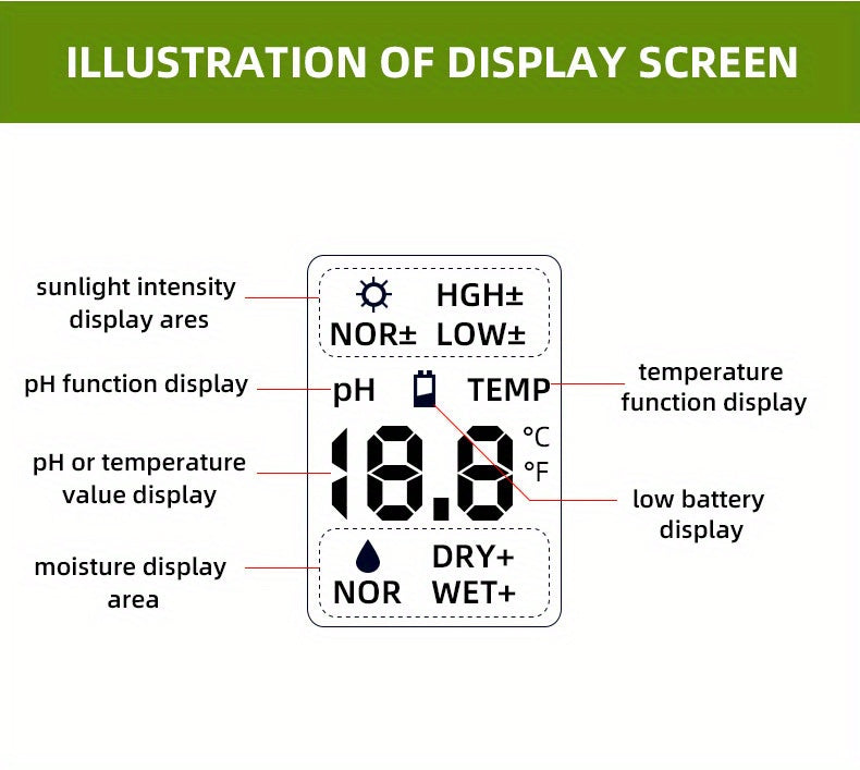 1pc 4-in-1 Soil Detector Light Temperature Soil Moisture Meter PH Value Soil Tester, Plant & Soil Monitoring