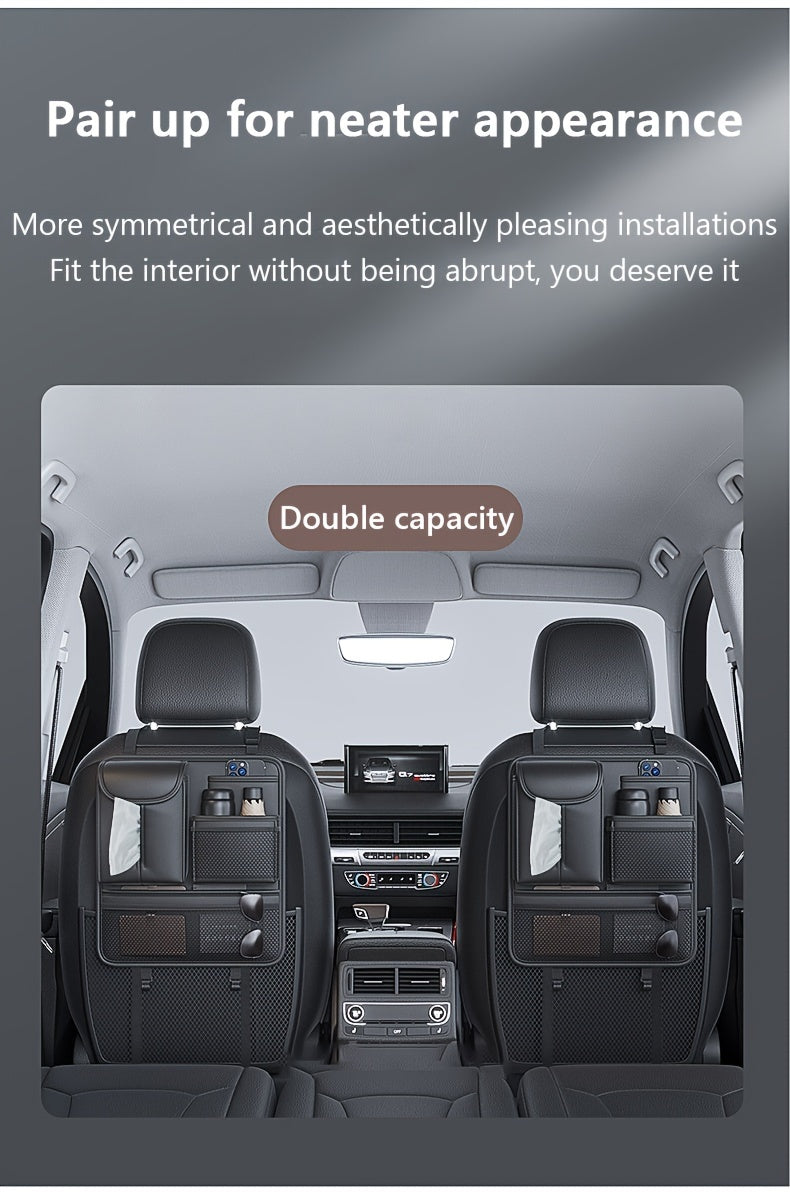 Universal Car Back Seat Organizer, Multipurpose Seat Storage Bag,Car Tissue Box Water Cup Holder Sundry Storage for Travel Accessories and Kids, Toys