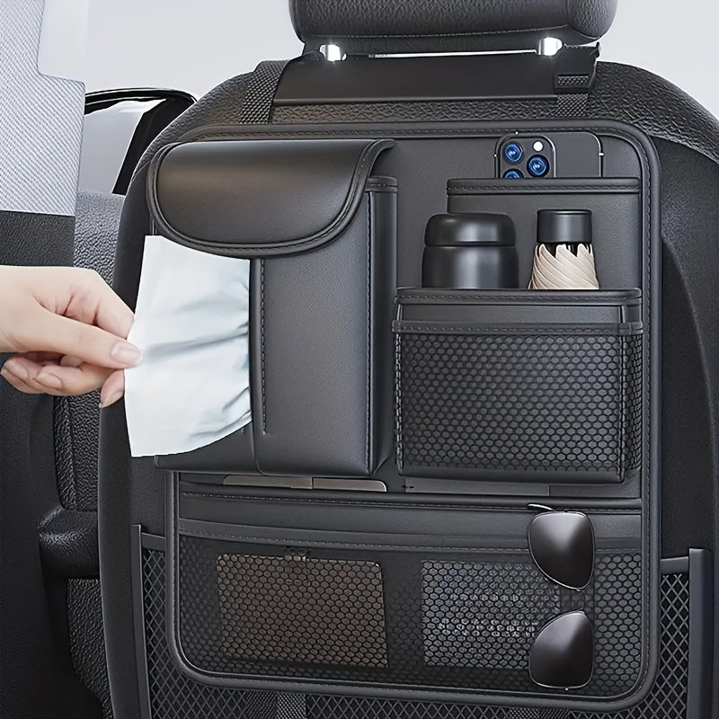 Universal Car Back Seat Organizer, Multipurpose Seat Storage Bag,Car Tissue Box Water Cup Holder Sundry Storage for Travel Accessories and Kids, Toys