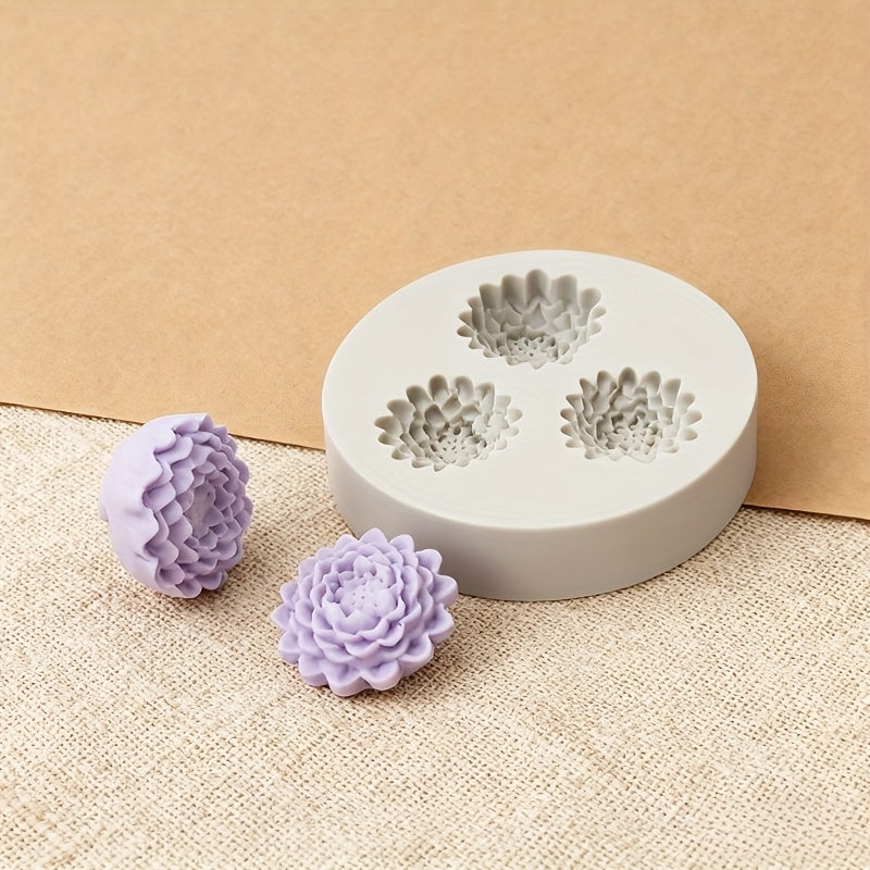 2pcs, 2.76-Inch Large Dahlia Silicone Molds, Suitable for Making Candles, Aromatherapy, Handmade Soap, Clay, Plaster, And Crafts