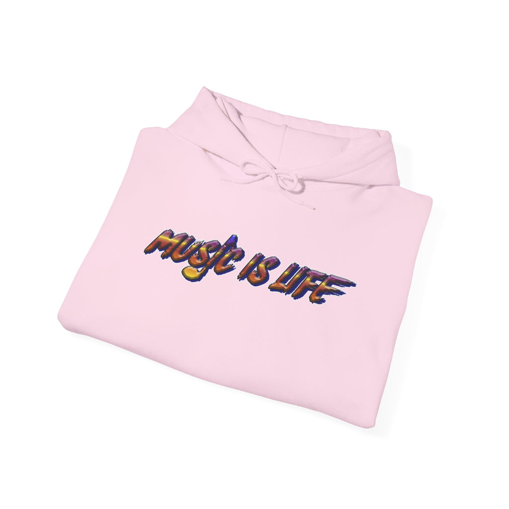 Music Is Life Hoodie — Colorful Watercolor Note Graphic Pullover