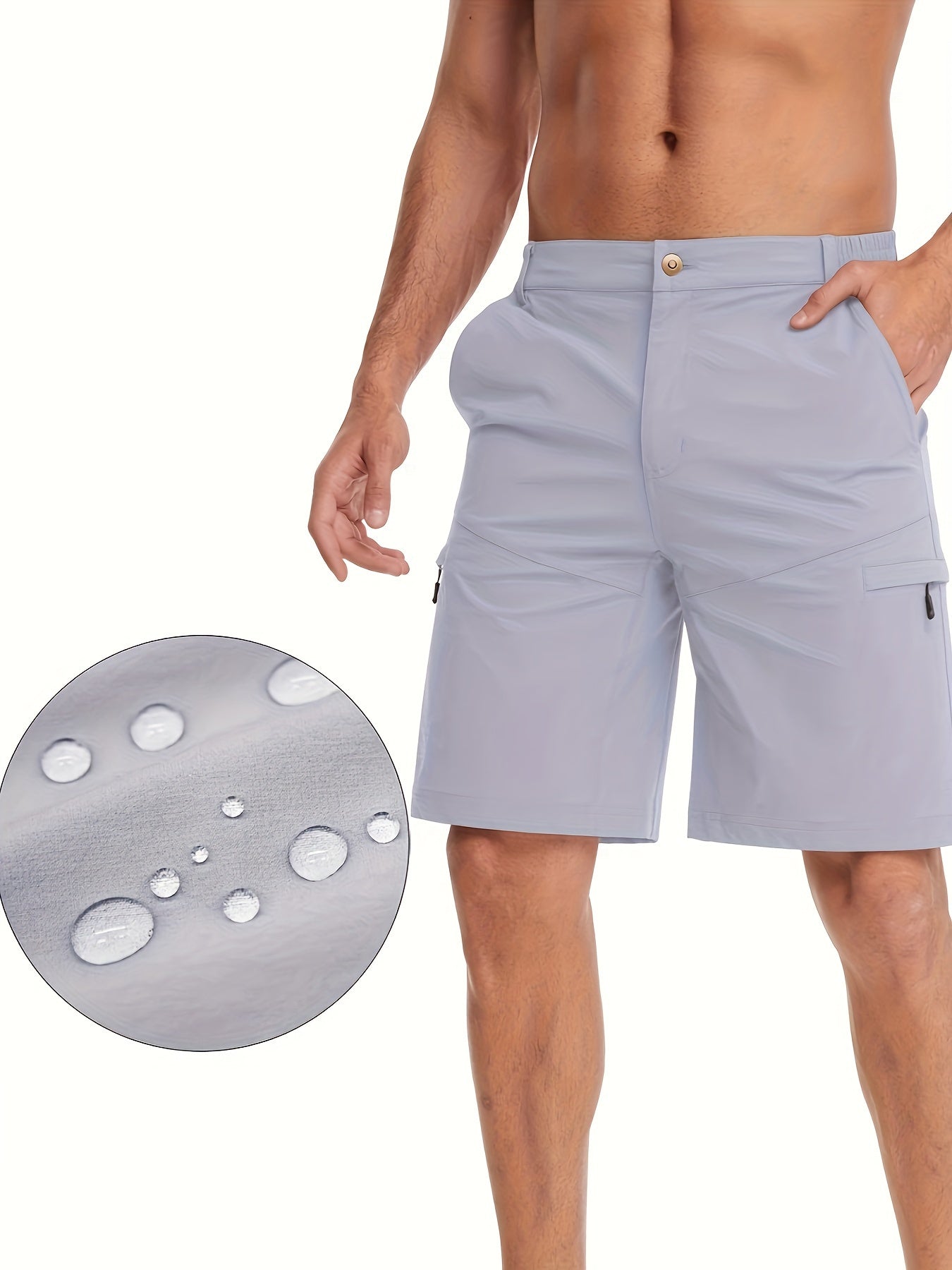 Lightweight, Breathable Men's Nylon Sports Shorts with Moisture-Wicking, Water-Resistant, and Pockets for Hiking, Running, Training, Golf, Cycling, Daily & Casual Wear, Spring, Summer, Fall, Winter