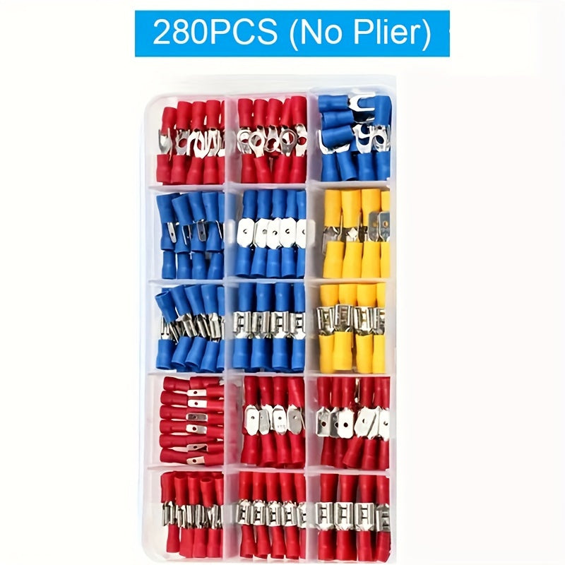 280pcs UMLIFE Spade Crimp Terminals with 5-in-1 Wire Stripper, Insulated Copper Connectors