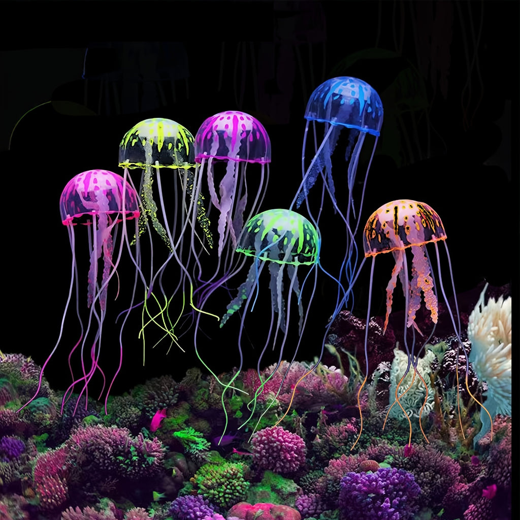 Glowing Silicone Fake Jellyfish Artificial Ornaments For Aquarium Fish Tanks Landscaping Decoration
