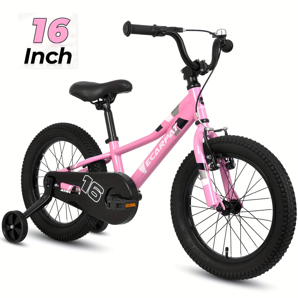 Ecarpat Kids' Bike 14/16 Inch Wheels, 1-Speed Boys Girls Child Bicycles For 3-5 Years, With Removable Training Wheels Baby Toys, Front V Brake, Rear Holding Brake