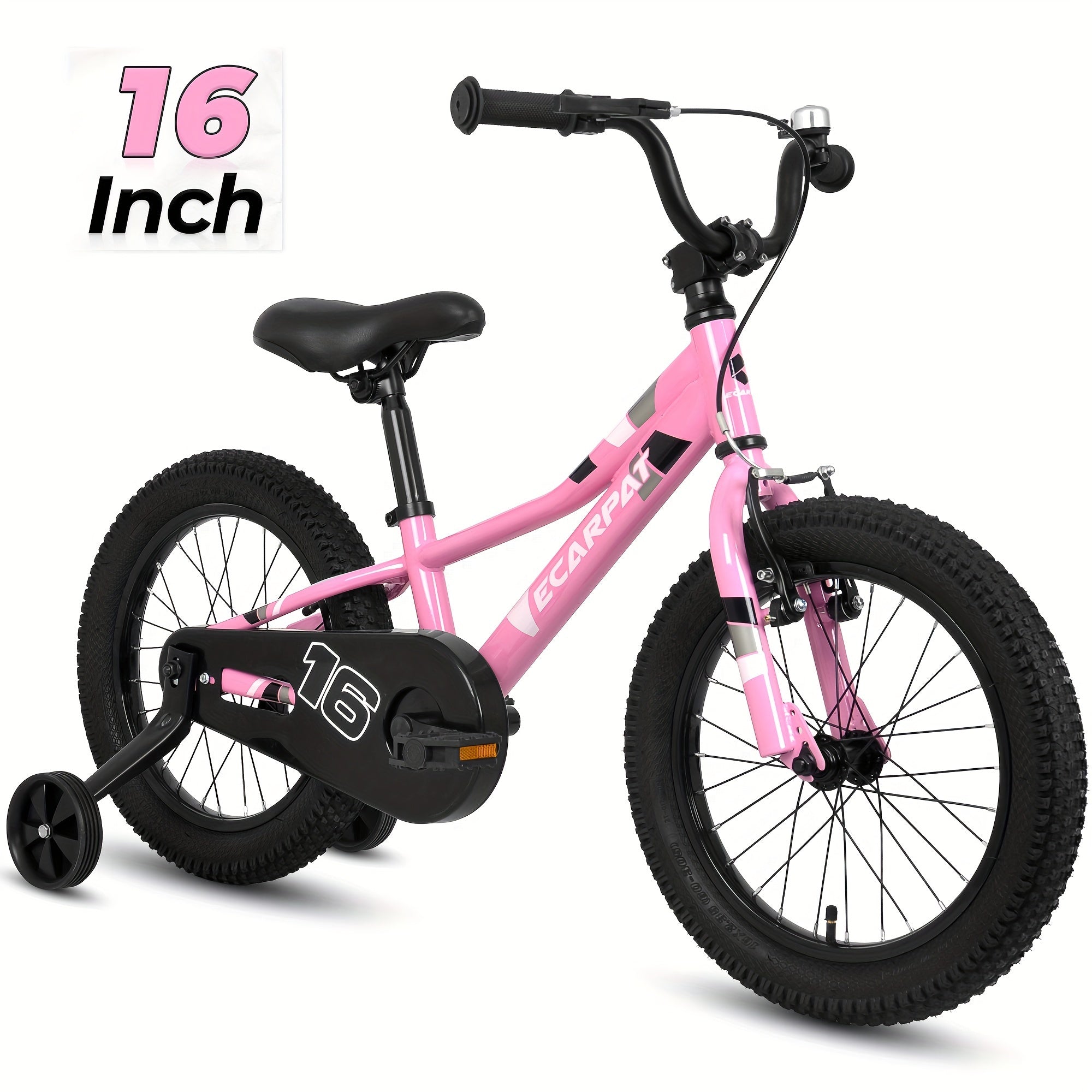 Ecarpat Kids' Bike 14/16 Inch Wheels, 1-Speed Boys Girls Child Bicycles For 3-5 Years, With Removable Training Wheels Baby Toys, Front V Brake, Rear Holding Brake