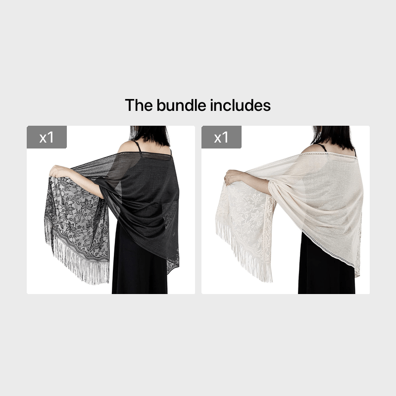 Solid Shawls Wraps For Evening Dresses Lightweight Scarfs For Women With Fringe Floral Lace Scarf For Wedding Party