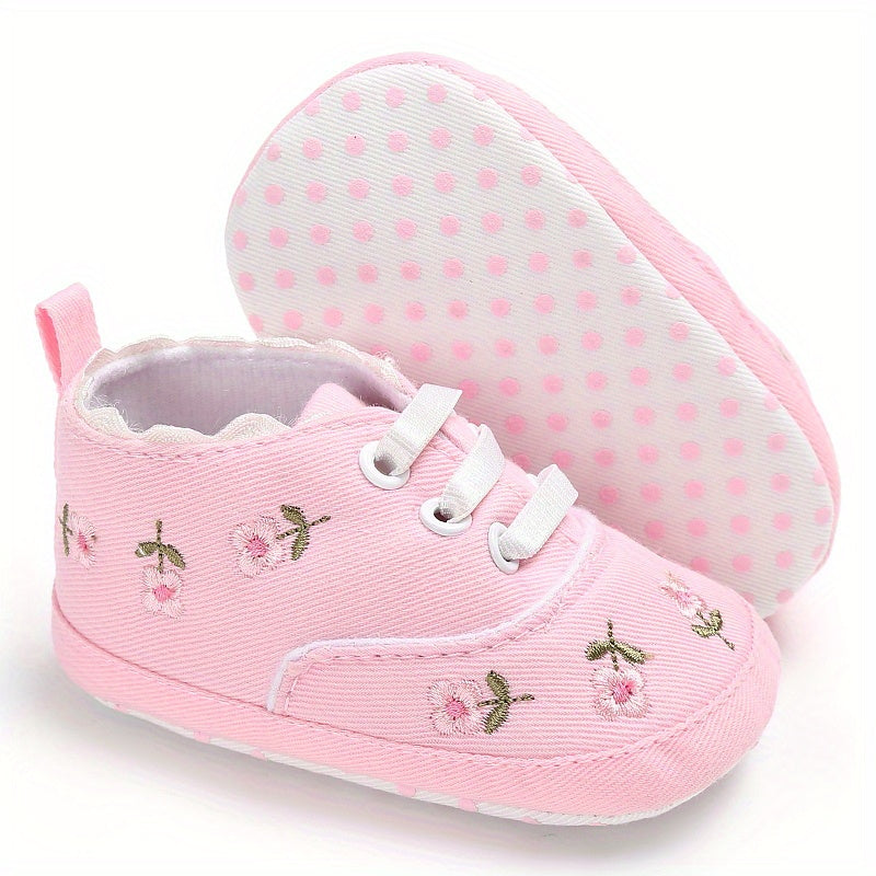 Baby Girls Lightweight Sports Shoes With Bowknot, Comfortable Non Slip Crib Shoes For Toddler Newborn Infant, Spring