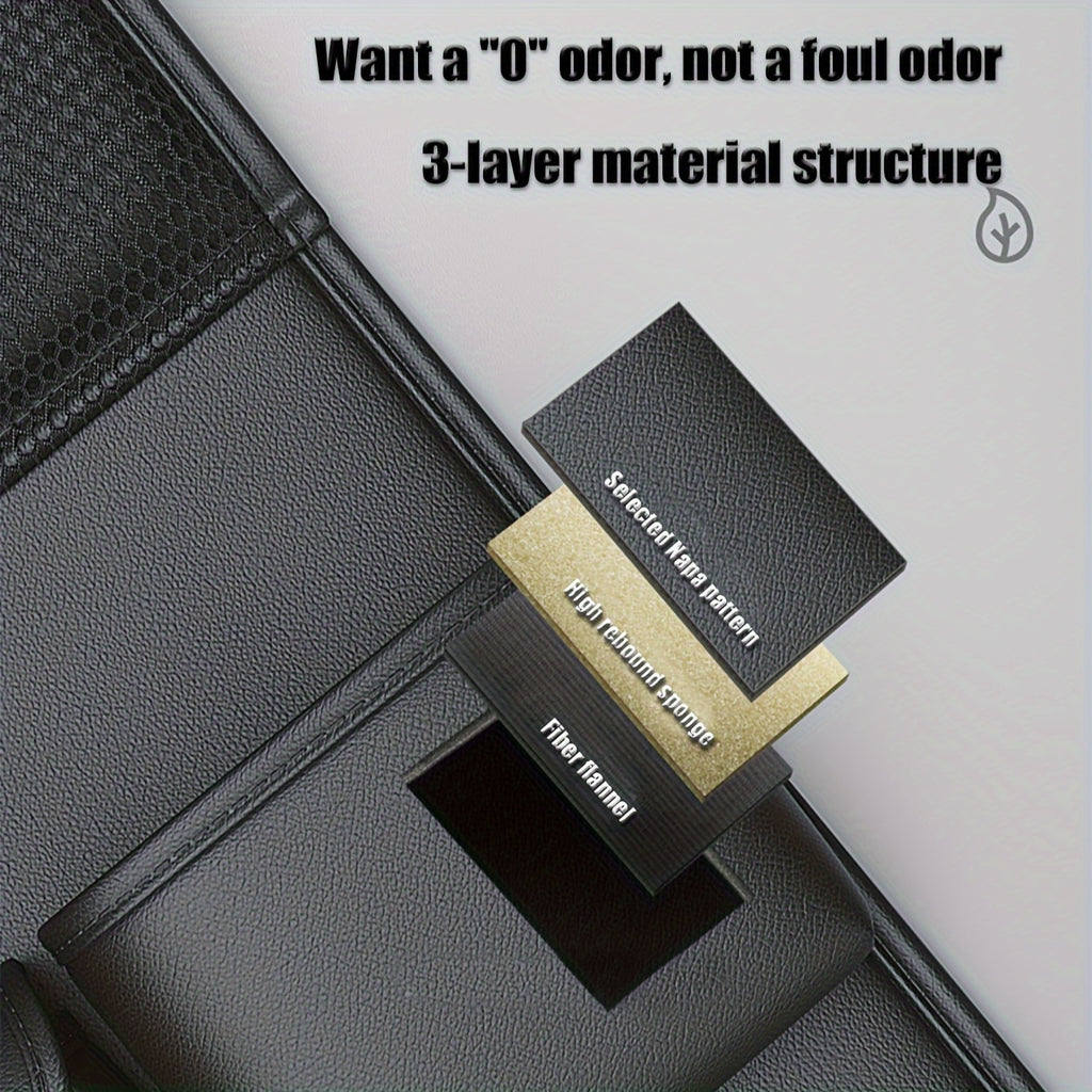 1pc/2pcs Heavy-Duty PU Leather Car Backseat Organizer with Foldable Table Tray