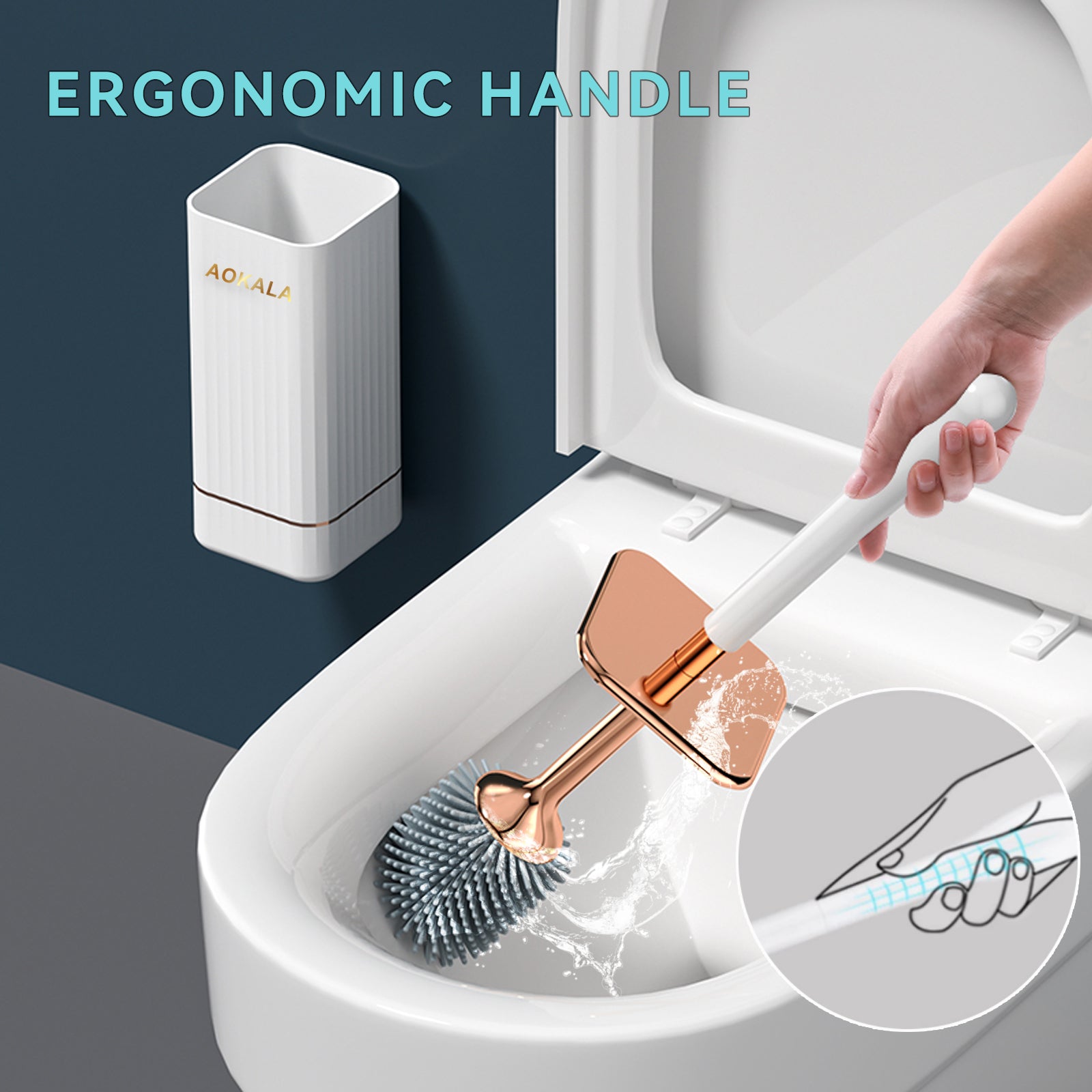 Aokala Toilet Brush And Holder, Elegant Toilet Bowl Brush Set