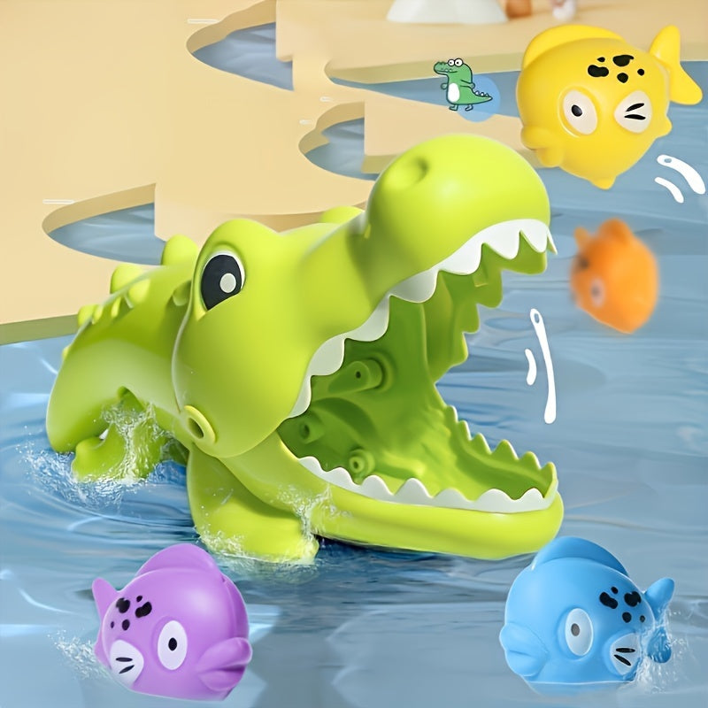 S Water Toys, Creative Educational Novelty Big Crocodile Eating Small Fish Bathroom Bath Toys, Gifts for Over 18 Months Old, Random Colors