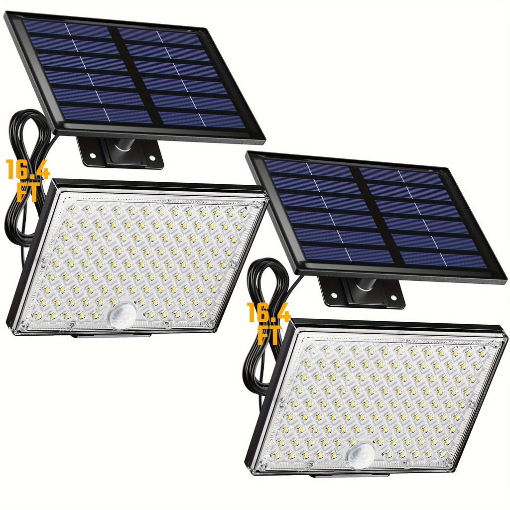 SUPERDANNY Solar Outside Lights With 113 Bright LEDs 9000K, Motion Sensor Outdoor Flood Lights Dusk To Dawn With 16ft Cable IP65 Waterproof, Security Light For Garden Barn Porch, 2 Pack