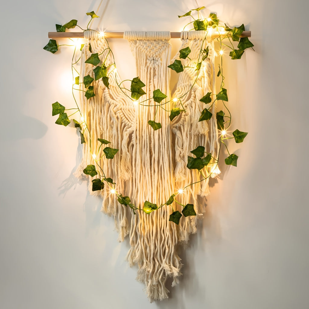 1pc Kinpho Enchanting Green Leaf & Maple LED String Lights - Battery-Powered, Warm Glow Copper Wire with Realistic Greenery for Outdoor Dining, Garden, Balcony, Weddings, and Christmas Decor Halloween decorations, Chrismas de