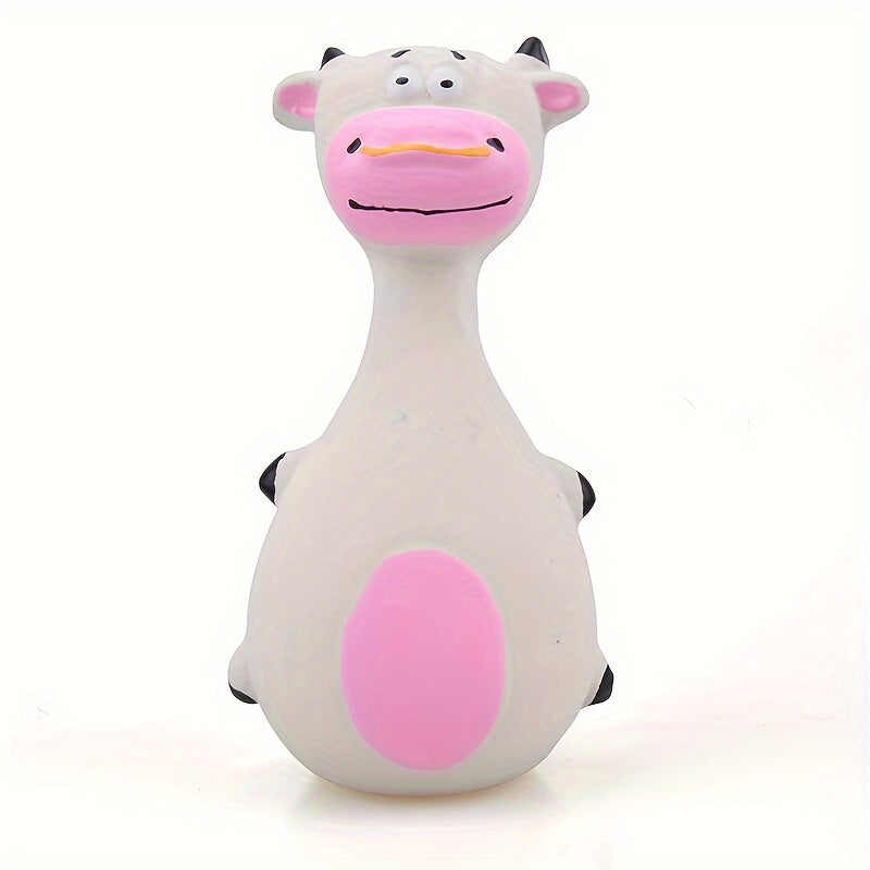 Chewy Dog Toy Set: 4 Playful Rubber Toys with Cartoon Designs for Your Pooch