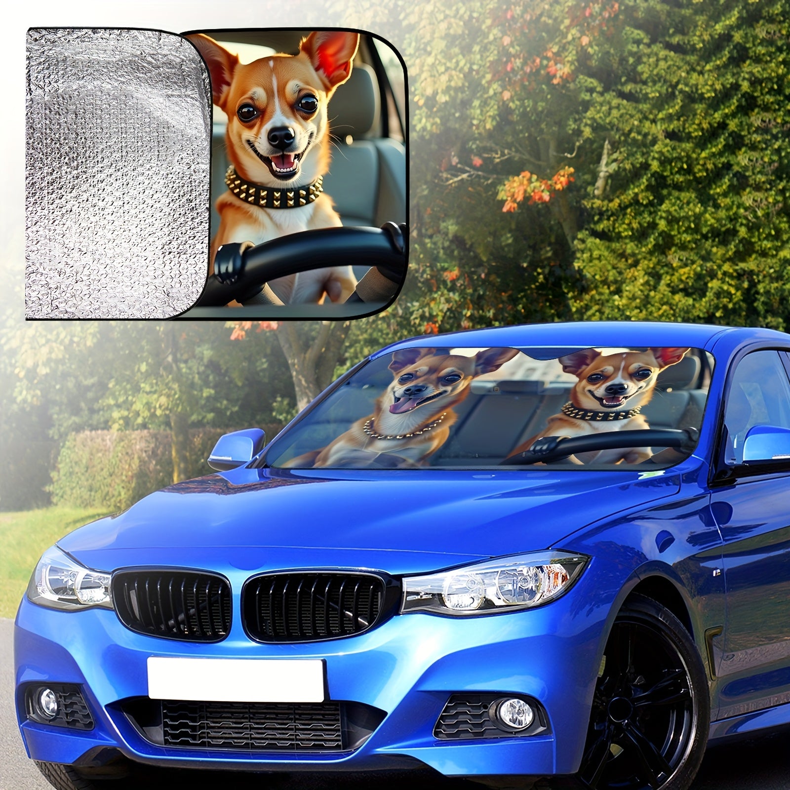 Sun Protection, 1pc Funny Theme Windshield Sunshade for Car, Foldable, Easy to Install, Universal, UV Protection And Heat Dissipation, Automotive-Interior Accessories, A Gift for My Father