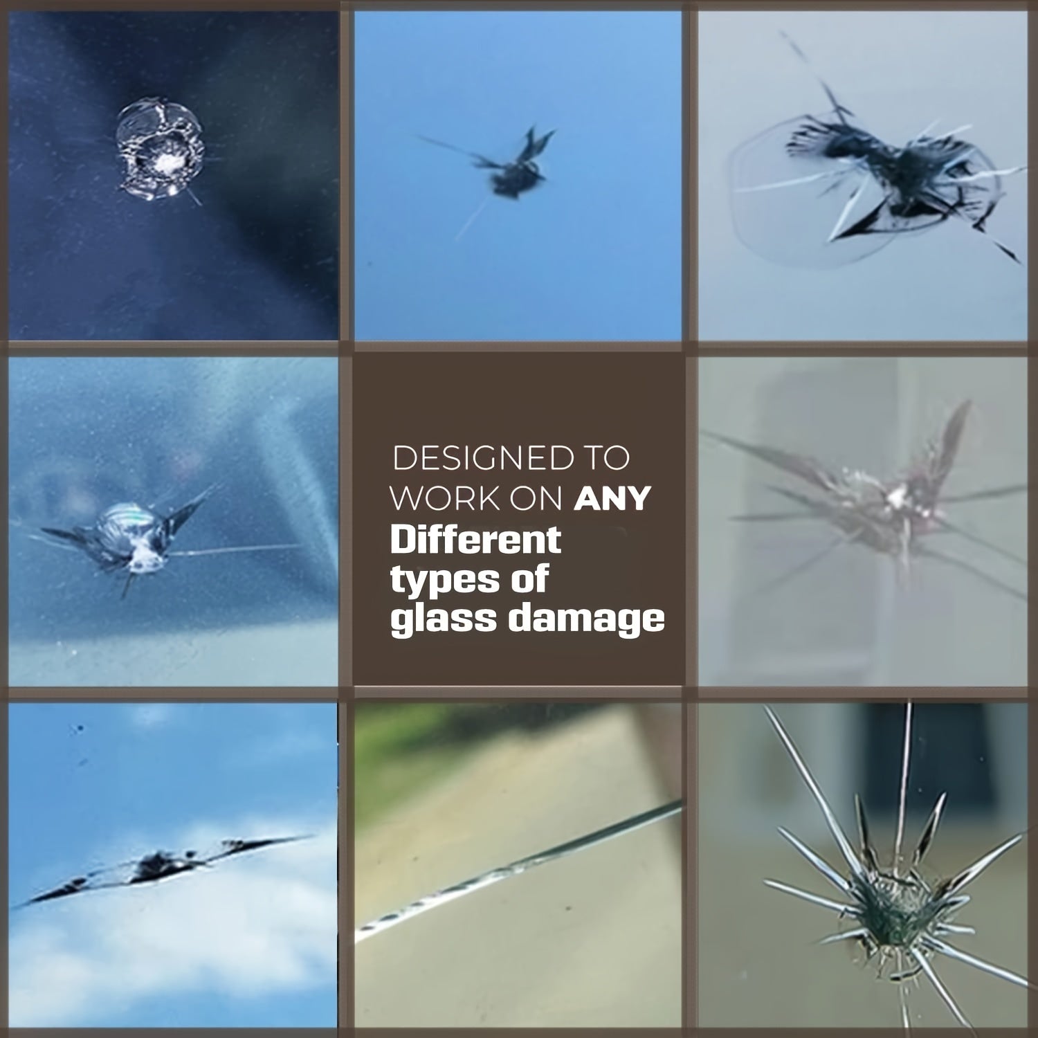 Windshield Repair Kit, Cracks Gone Glass Kit Automotive Windscreen Tool for Fixing Chips, and Star Shaped Crack, Nano Fluid Fille