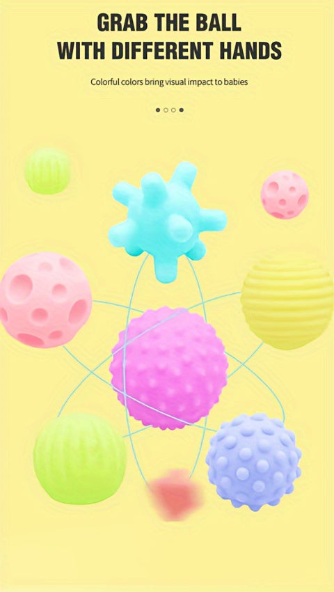 6pcs Soft Silicone Sensory Balls for Youngsters - Multi-Texture, Water Spray & Pinch Play Toys for Learning to Crawl and Fitness